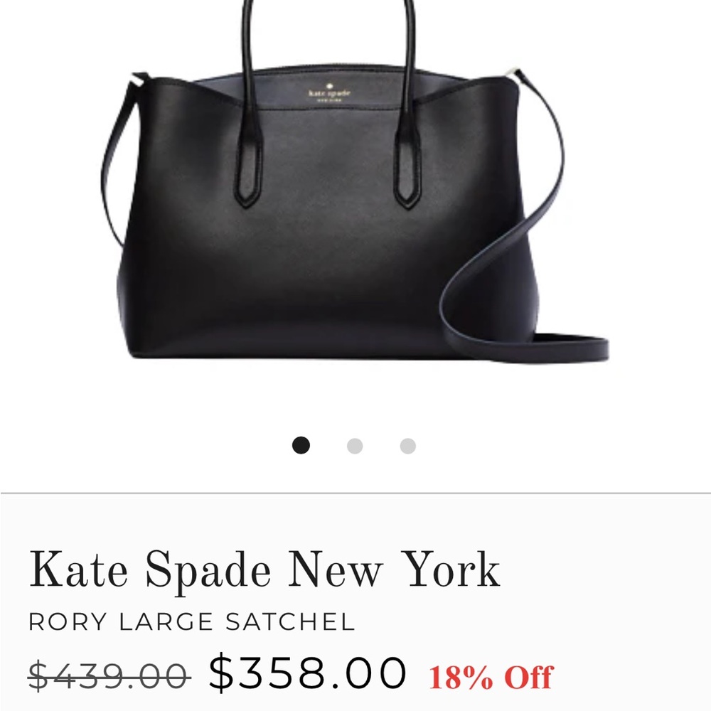 Kate Spade Rory Large Black Satchel